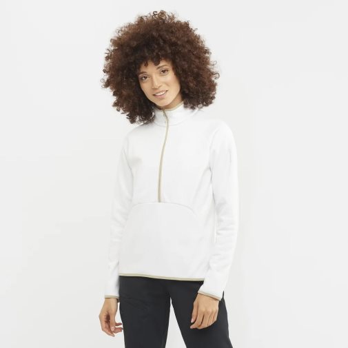 Casaco Salomon Essential Warm Half Zip Feminino Branco | PT Y17046